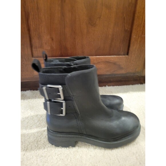 NWOB Lucky Brand  Candre BOOTS Moto  Buckle black Women's 7 EU 37.5 MSRP $169 - Picture 3 of 10